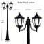 Lampadaire solaire lampadaire en aluminium noir (double)-129936733