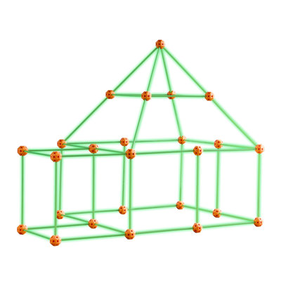 Glow In The Dark Fort Building Kit for Kids - 85 Piece STEM Construction Toy Set with Storage Bag