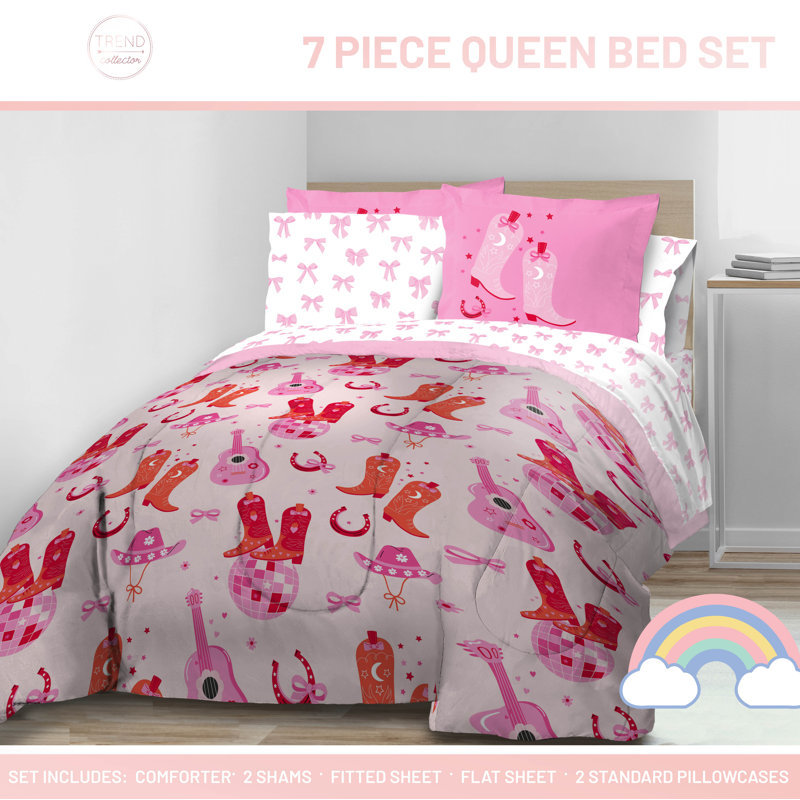 Coquette Cowgirl Bed Set W/ Sham, Full Comforter + 2 Standard Shams