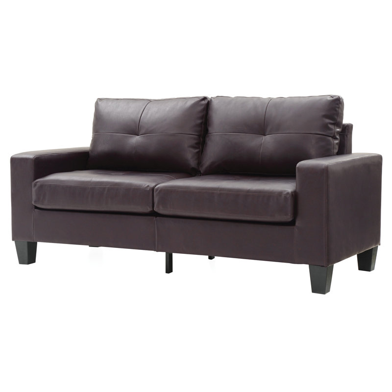 Canapé Winston, Simili cuir brun foncé