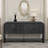Elegant Woven Wood Console Table – Versatile Storage Solution with Solid Wood Veneer & Step Design-1701128822
