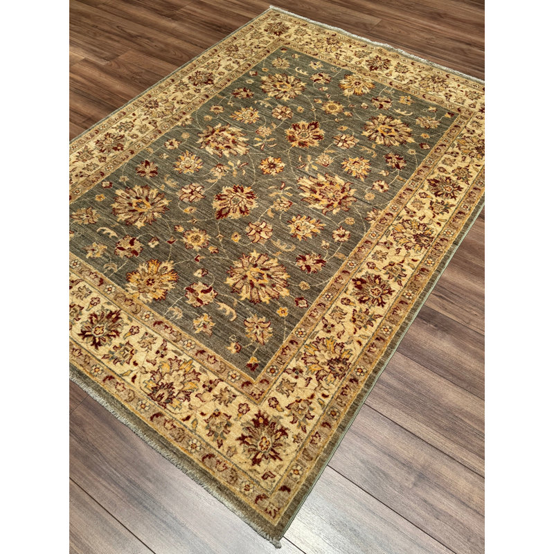 Tapis en laine et coton crème noué à la main Original Original