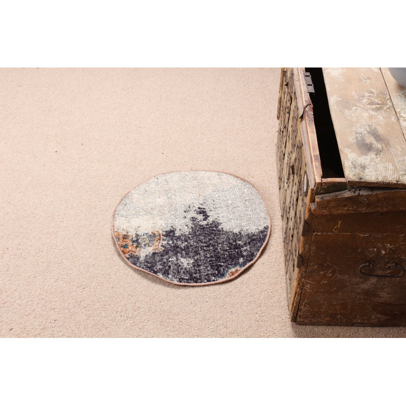 Find This Turkish Round Small Beige Rug Ideal For An Entry Area Or A Thoughtful Gift For Him