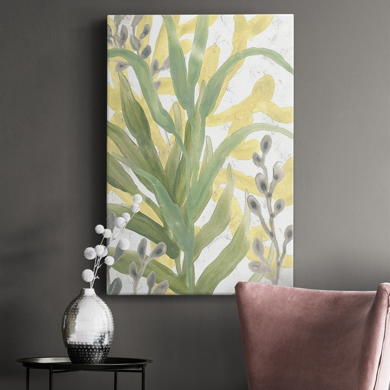Sea Grass Fresco IV, toile tendue avec châssis de qualité supérieure - prête à être accrochée, H 60 po x l 40 po x P 1,5 po