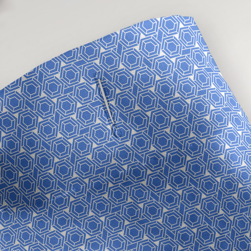Katelyn Elizabeth Geometric Shower Curtain, Blue, Classic Hexagonal