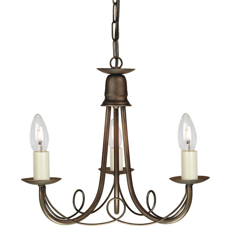 Cline 3 - Light Candle Style Chandelier, Black/Gold, Yes