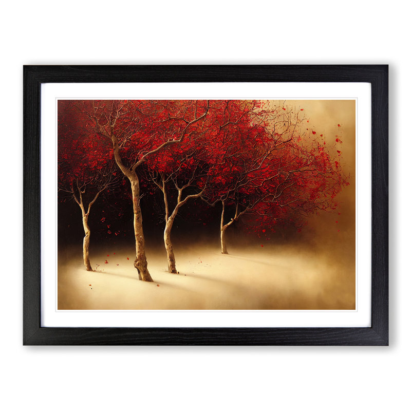 Impactful Trees - Single Picture Frame Print, 46cm H x 64cm W x 2cm D, Black