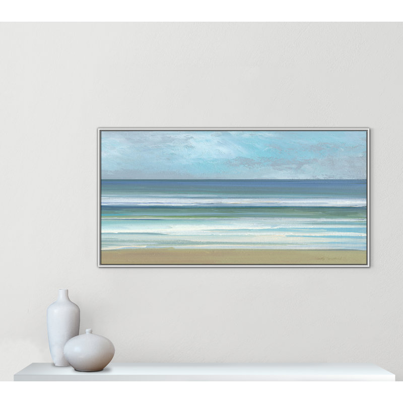 «Gentle Waves II» par Sally Swatland, H 31,5 po x l 61,5 po, Blanc