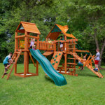 Pioneer Peak Swing Set with Clatter Bridge and Tire Swing - Professional Installation Available