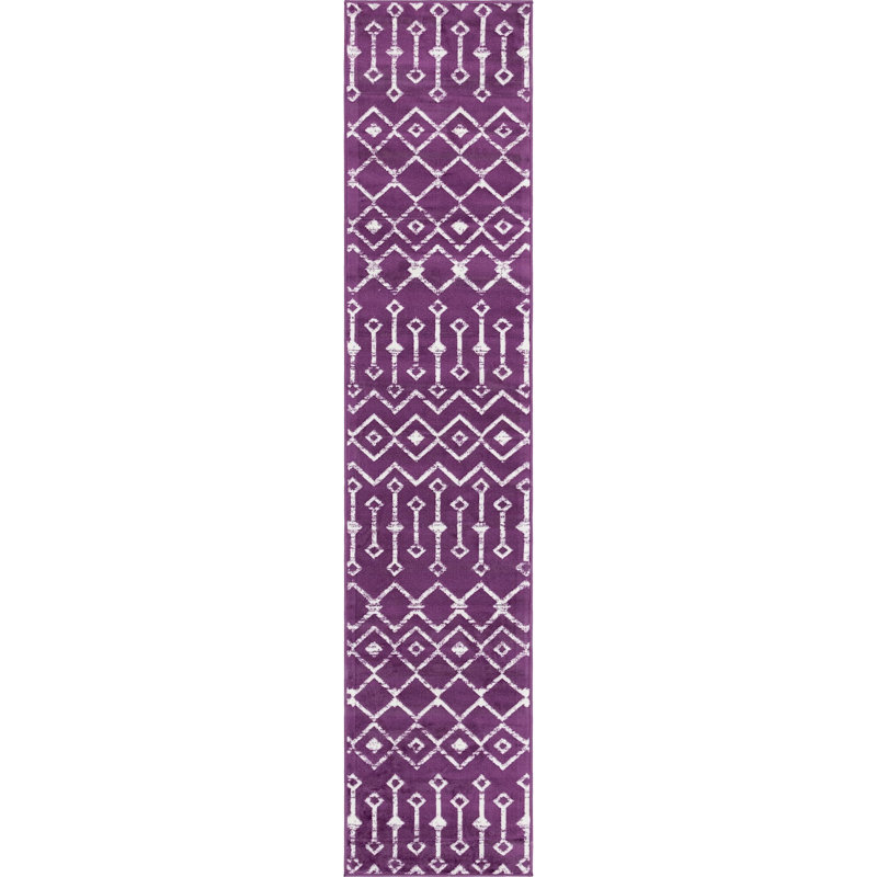 Tapis contemporain Aemtenan couleur colombe, Tapis de couloir 2 pi x 9 pi 10 po