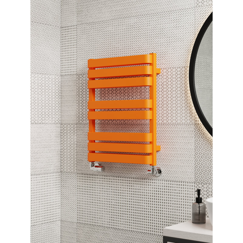 Warp T Bold Heated Towel Rail, Orange, 65.5cm H  x 50cm W x 11.2cm D