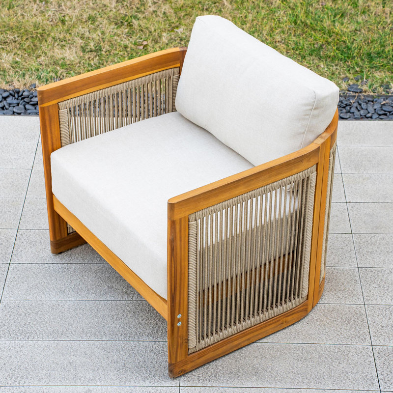 Acacia Wood Patio Chair With Cushions