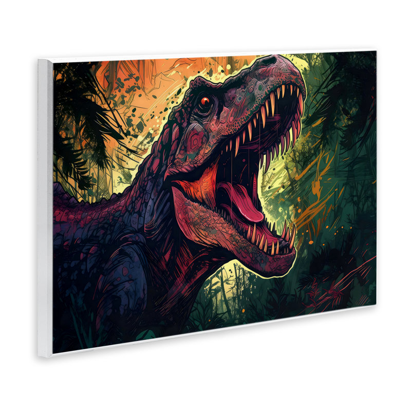 Plaque murale foncée T-Rex, design par Creative Studio, H 13 po x l 19 po