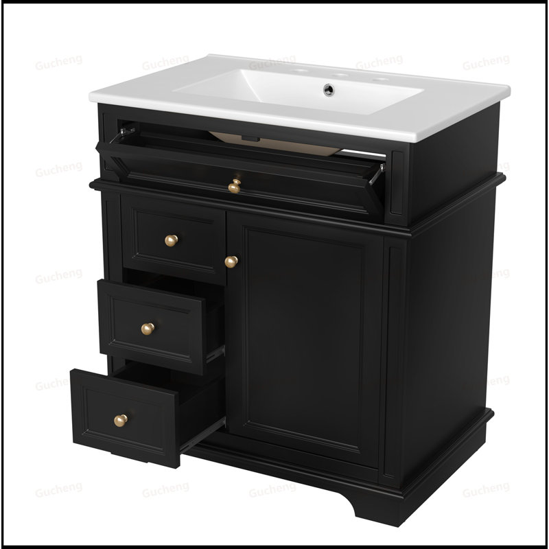 30" Bathroom Vanity With Three Drawers