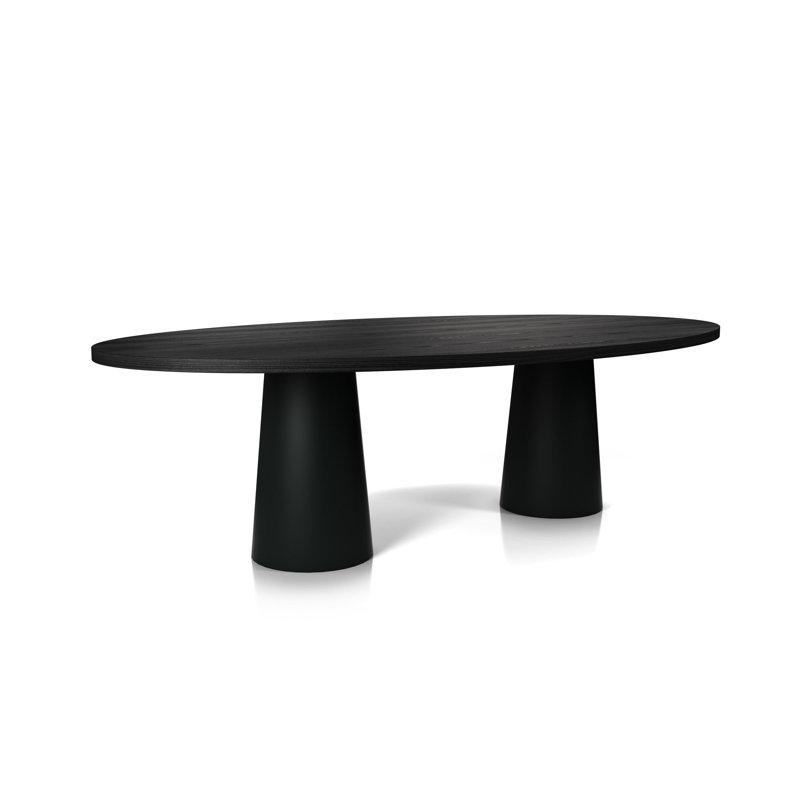 Container Oval Dining Table, RAL 9005 Lacquered