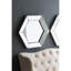 Miroir mural hexagonal 21 "x 18" avec finition argentée traditionnelle, miroir décoratif pour le salon, l'entrée, la chambre à coucher