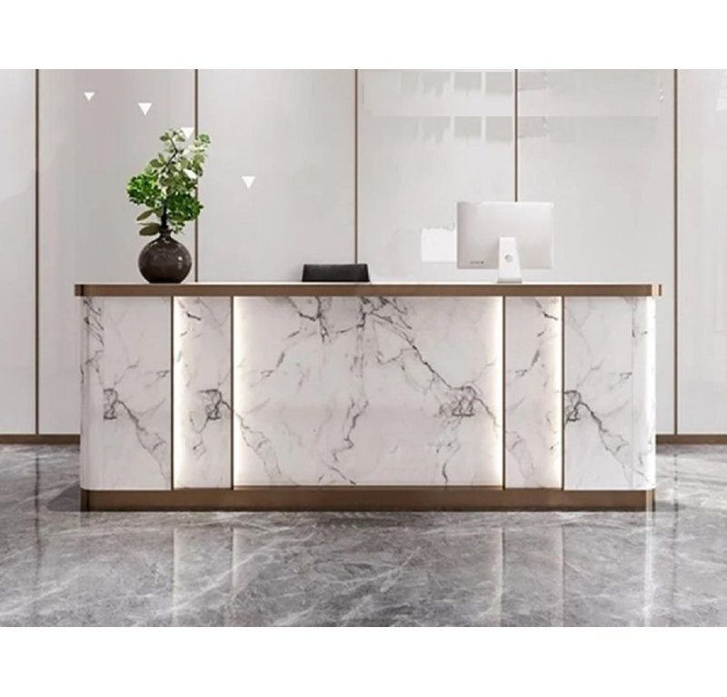 Ciniyah Rectangle Manufactured Wood Reception Desk