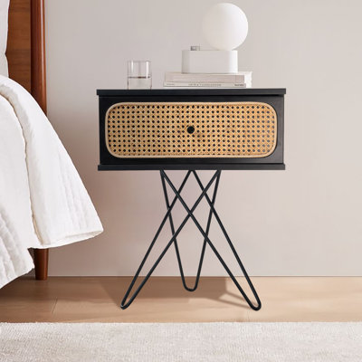 Prewitt 50.2cm W Solid + Manufactured Wood Bedside Table