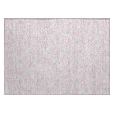 Washable Geometric Indoor / Outdoor Rug