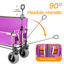 Le chariot pliable 3-en-1 se transforme en chariot convertible en chariot pliable avec plateau de table rabattable monté à l'arrière, capacité de charge de 500 livres, capacité de 180 litres pour le camping, la plage, le jardin et la pêche - mauve-126447035
