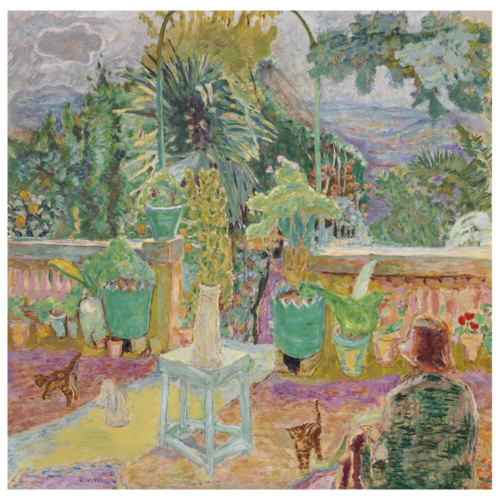 Gerahmtes Leinwandbild Une terrace À Grasse (La terrace) von Pierre Bonnard