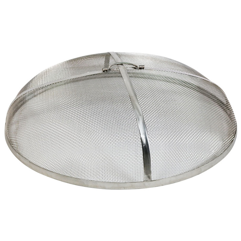 36-Inch Silver Stainless Steel Mesh Fire Pit Spark Screen Cover