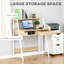 Bureau personnel, bureau d'ordinateur pour petits espaces, table d'écriture avec tiroir et tablettes de rangement