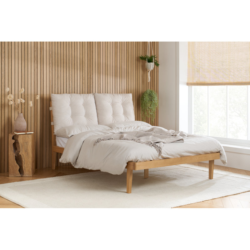Scander Bed Cream and Oak, King (5')