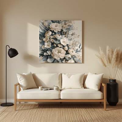 Watercolor Floral 5 Gray Metal Wall Art