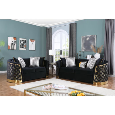 Atenea 2 Piece Living Room Black