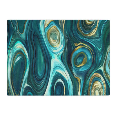 Ocean Abstract  Glass Chopping Board