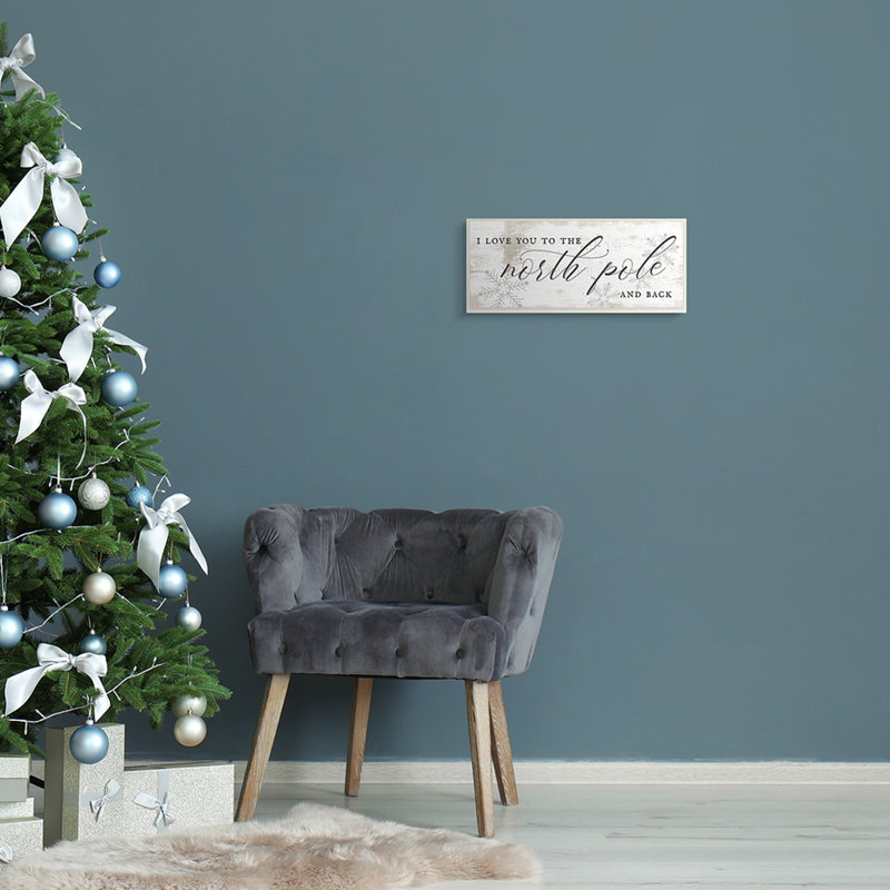 «Love You To North», phrase romantique de Noël, H 7 po x l 17 po x P 0,5 po, Plaque murale