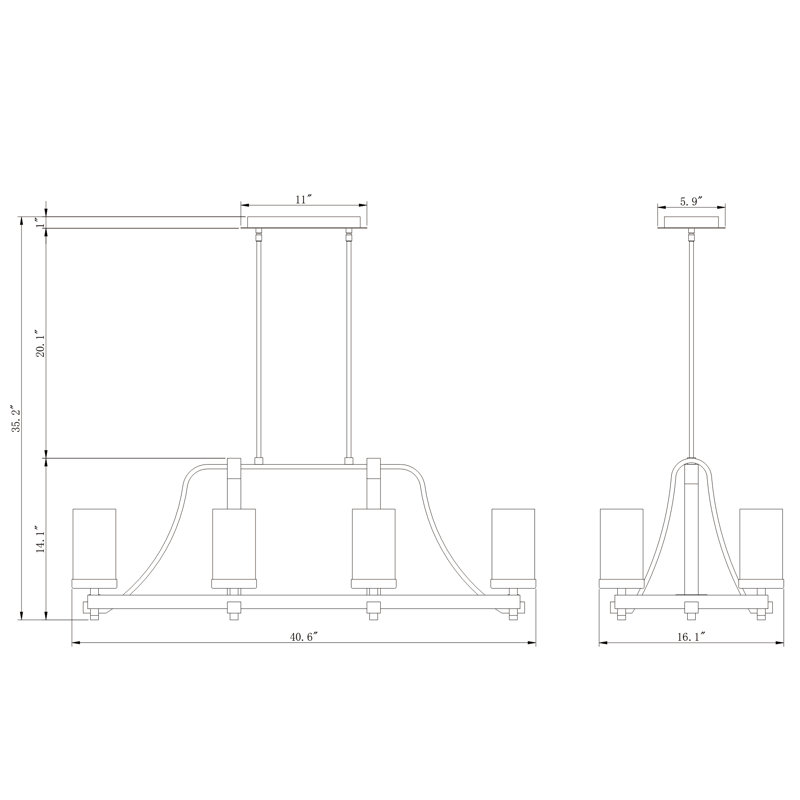 Wrightsboro 8 - Light Dimmable Kitchen Island Chandelier