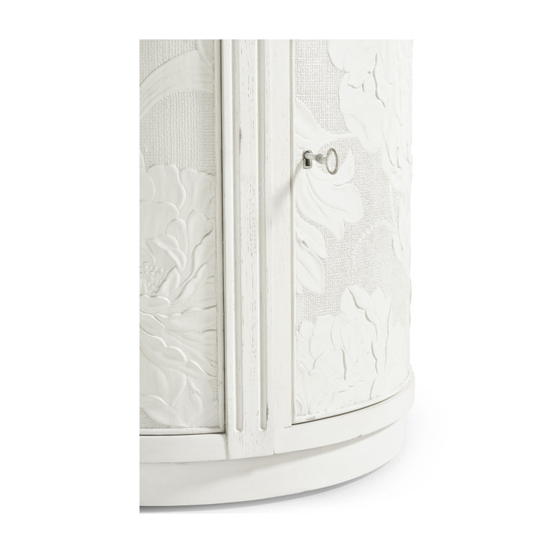 White Solid Wood End Table