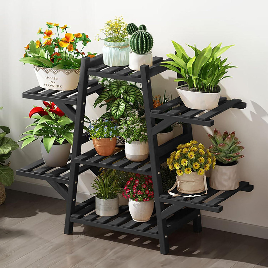 Kris Bamboo Plant Shelf Stand 7 Tier for Indoor and Outdoor Use Arlmont & Co. 