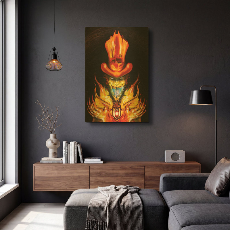 «Spring Heel Jack» par Michael Stewart, art mural en métal doré, 12 po x 16 po, 24 po x 36 po
