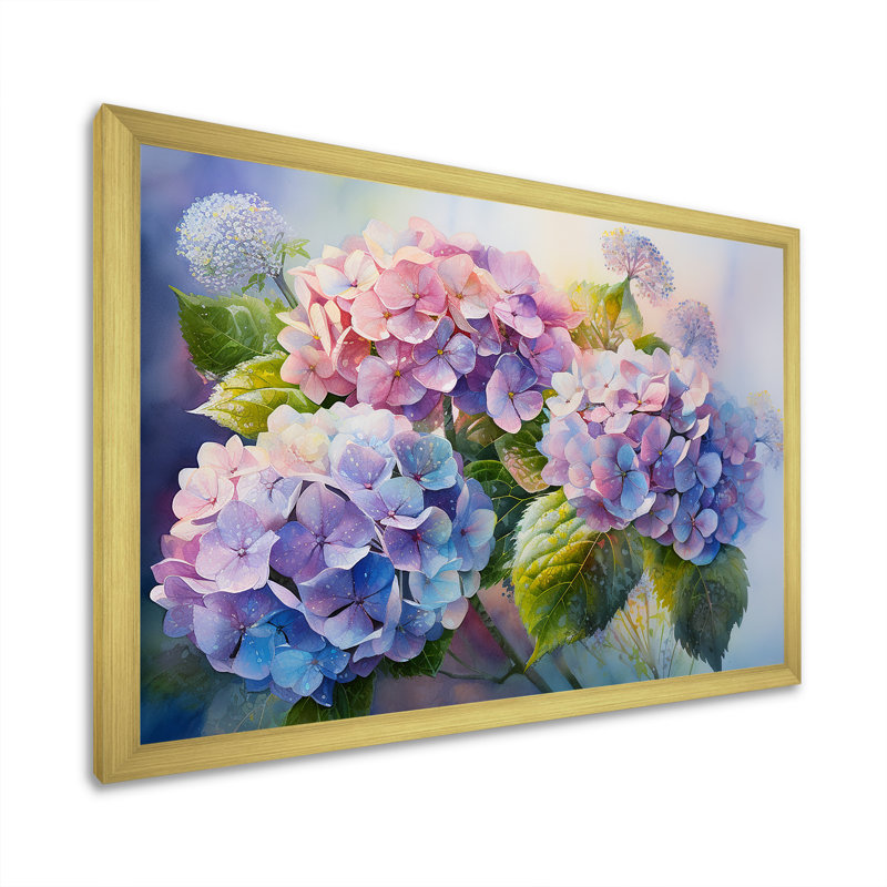 «Rose et mauve», impression sur toile, H 30 po x l 40 po x P 1,5 po, Cadre doré simple
