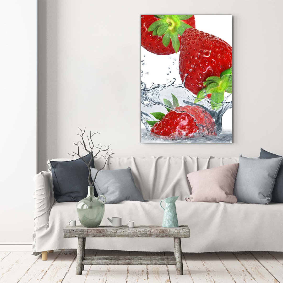 Erdbeeren - Kunstdrucke auf Leinwand - Wrapped Canvas