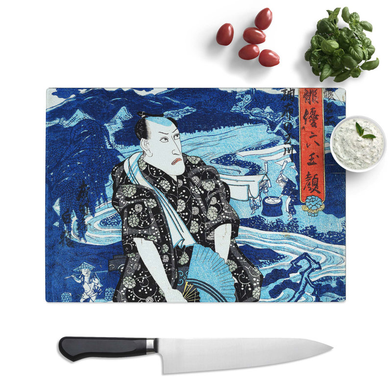 Tempered Glass the Actor Naritaya Hakuen by Utagawa Toyokuni Chopping Board, 39 cm x 28.5 cm