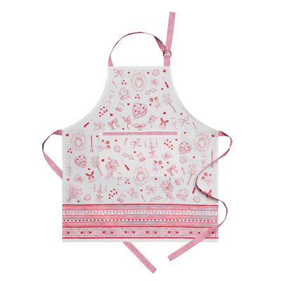 Tablier Maison d'Hermine, cadeau de la Saint-Valentin, 100 % coton, pour tous les jours - 70 x 80 cm