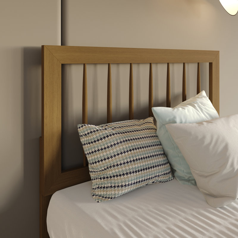 Tête de lit double / grand lit en bois de chêne clair, Chêne clair, Simple