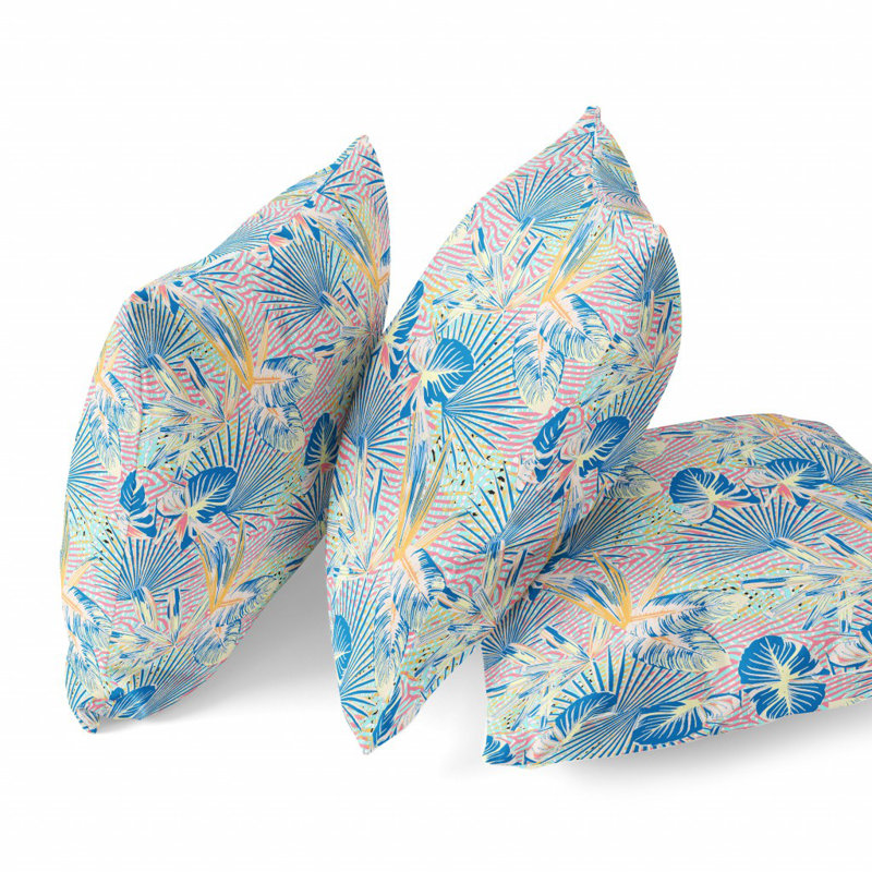  Coussin en suède illusion avec insert Illusion, H 16 po x l 16 po, Bleu / rose