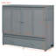 Lit escamotable double avec port USB et grand tiroir, gris-2002502549-2002502546