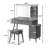 Modern Makeup Vanity Desk With LED Lights & Mirror, 4 Drawer Dressing Table Set With Stool, 3 Colors Dimmable Brightness, Space-Saving For Bedroom-1535982324