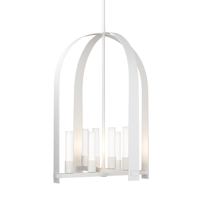 Lustre géométrique à 8 lumières Triomphe, Blanc
