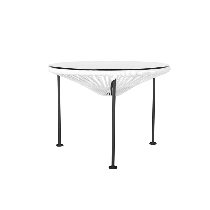 Zicatela Indoor Handmade Coffee Table, Black, White