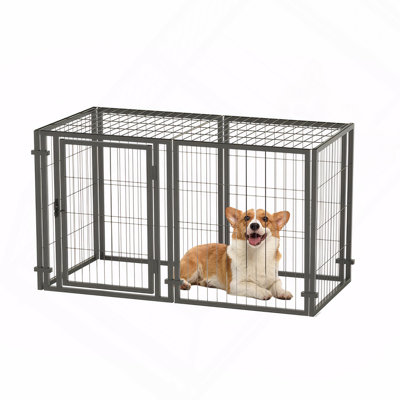47.2" Dog Crate For Small Medium Large Dogs, Puppy Dog Playpen For Yard Indoor Outdoor Use, Pet Dog Cage Kennel (47.2"L X 23.6"W X 23.6"H)
