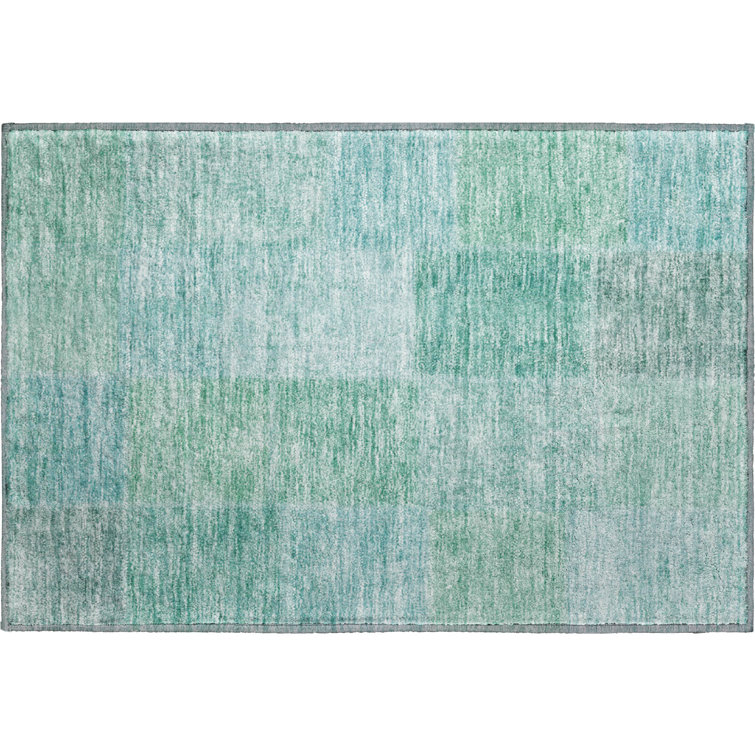 Premium Machine Washable Prisco Teal Rug
