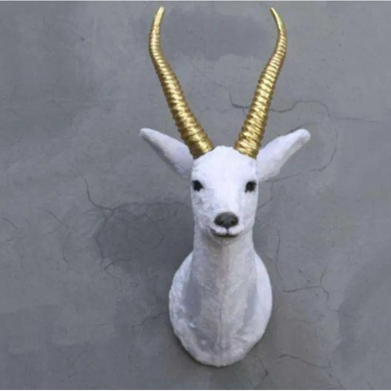 Statue gazelle blanche grandeur nature