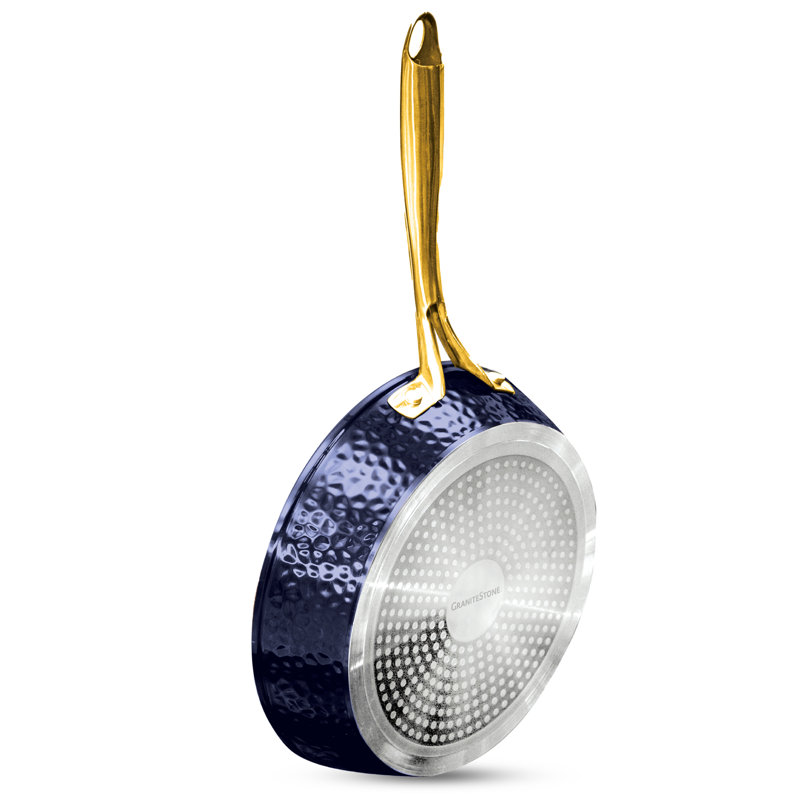 Granitestone Charleston Collection Hammered 8'' Navy Aluminum Nonstick Fry Pan, 8" W
